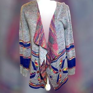 ROCKS & INDIGO Cardigan Aztec Rainbow Medium Wool
